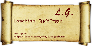 Loschitz Györgyi névjegykártya